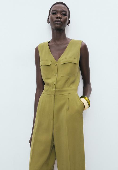MANGO - Jumpsuit Safari - Green