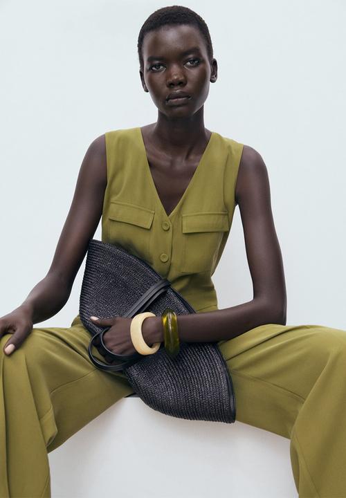 MANGO - Jumpsuit Safari - Green