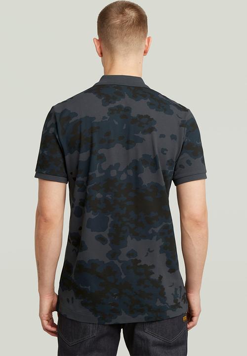 G-STAR - Dunda Slim Ao Polo Short Sleeve - India Ink Forest Camo