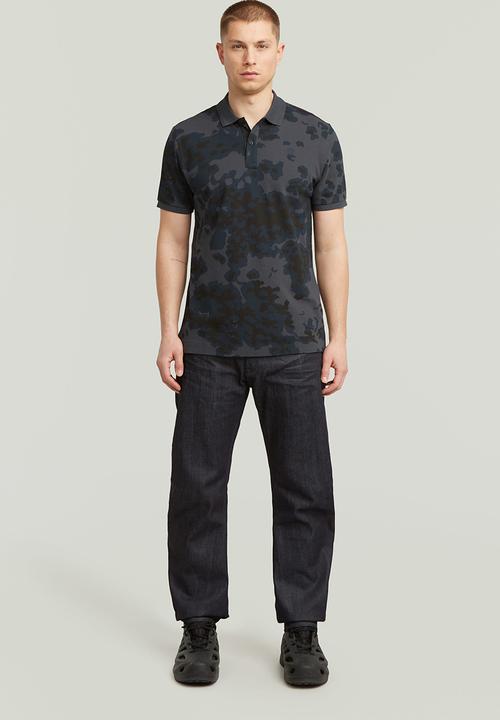 G-STAR - Dunda Slim Ao Polo Short Sleeve - India Ink Forest Camo