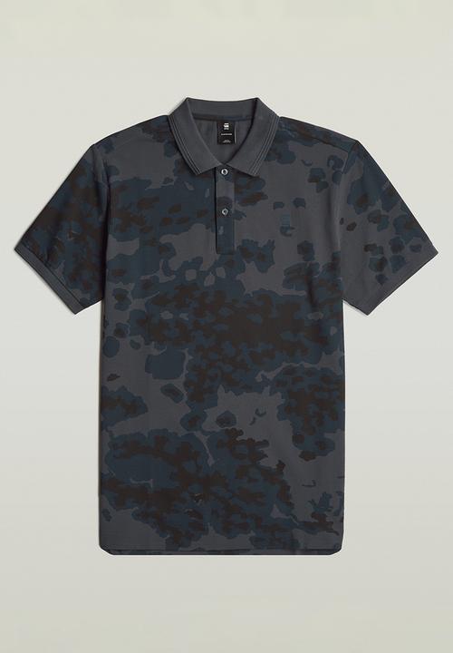 G-STAR - Dunda Slim Ao Polo Short Sleeve - India Ink Forest Camo