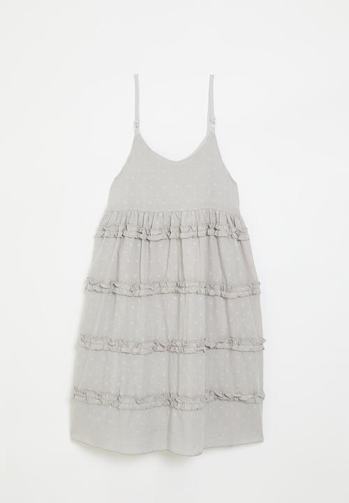Pop Candy - Ruffle tier adorned dress - light grey