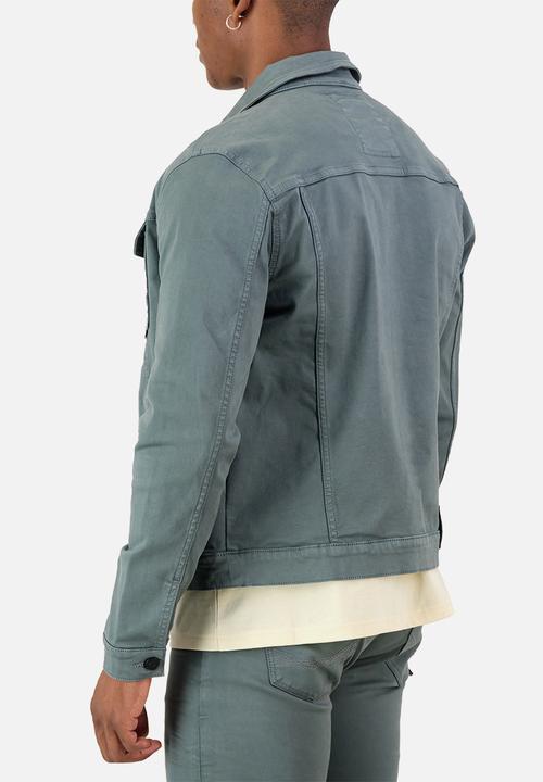 S.P.C.C - Rodan Jacket Regular Fit Denim Trucker Jacket Celeste - grey