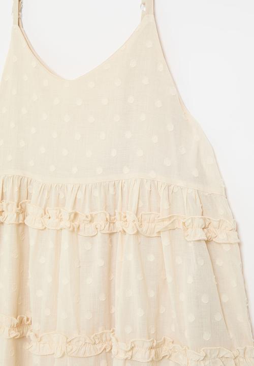 Pop Candy - Ruffle tier adorned dress - oat