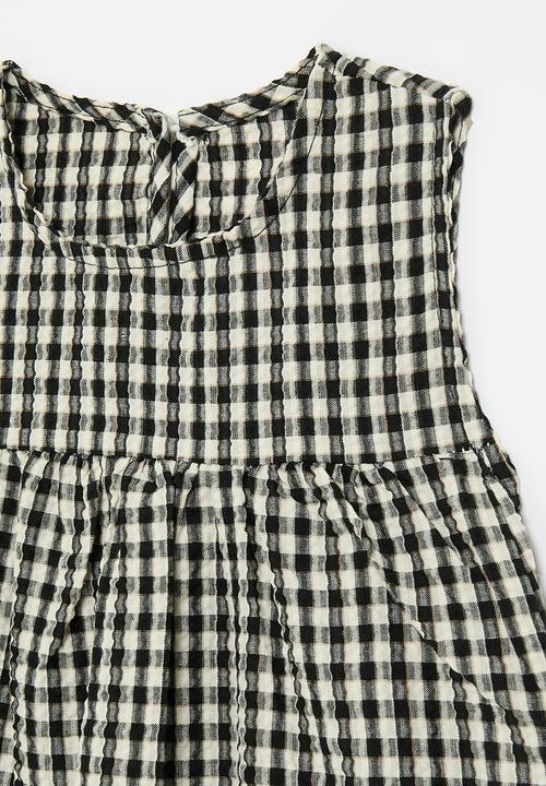 Pop Candy - Seersucker empire style dress - black gingham