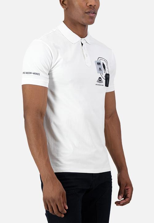 S.P.C.C - Recon Escalade Golfer Slimline Fit Fashion Polos - Optical White
