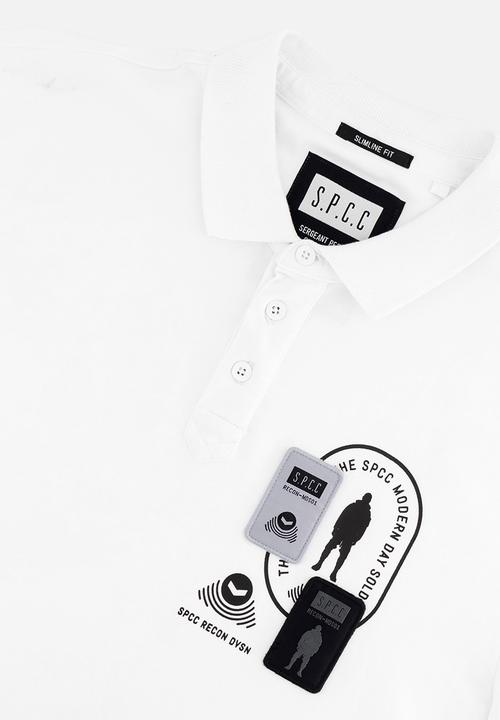 S.P.C.C - Recon Escalade Golfer Slimline Fit Fashion Polos - Optical White