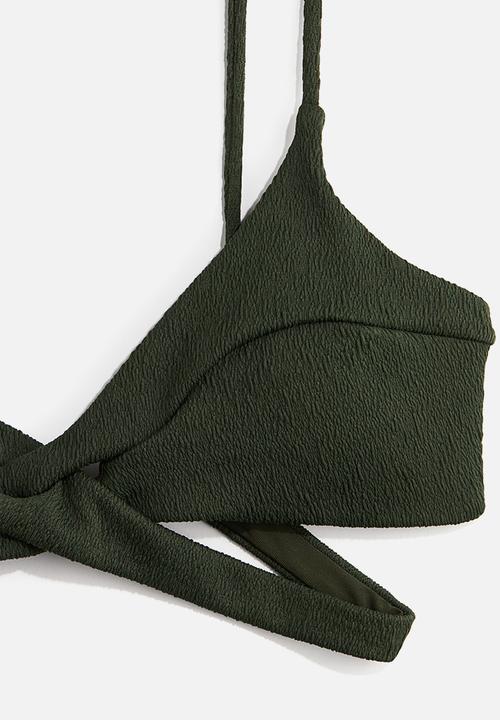 H&M - Padded triangle bikini top - dark green
