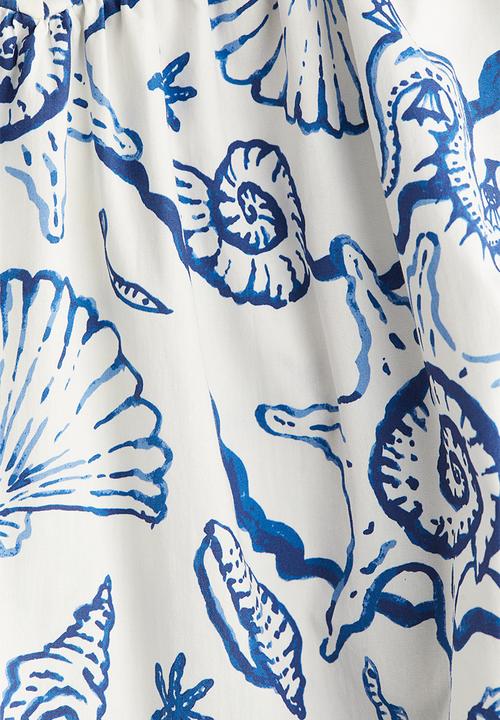 H&M - Flared-skirt dress - white/seashells