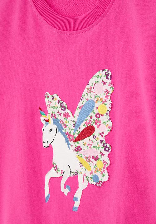 Pop Candy - Embroidered unicorn sweat top with patchwork detail - pink