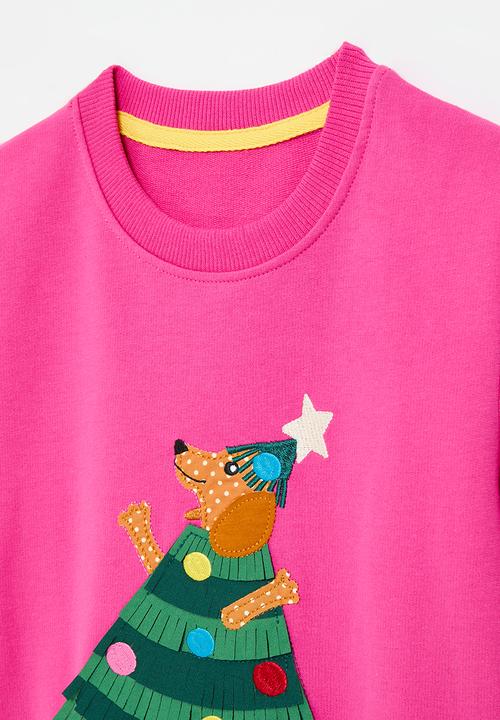 Pop Candy - Appliqued placement printer sweatshirt - fuschia pink