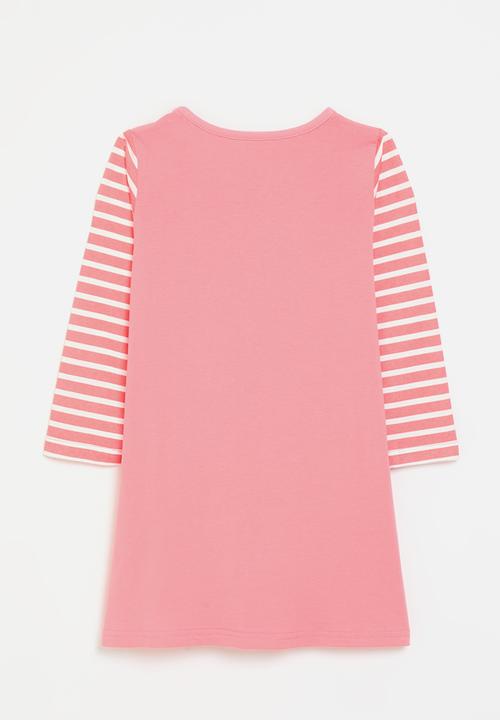 Pop Candy - Applique graphic dress - pink/stripes/mice