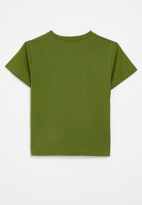 Pop Candy - Sad face placement tee - fern green