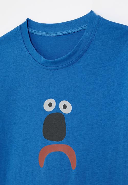 Pop Candy - Sad face placement tee - blue