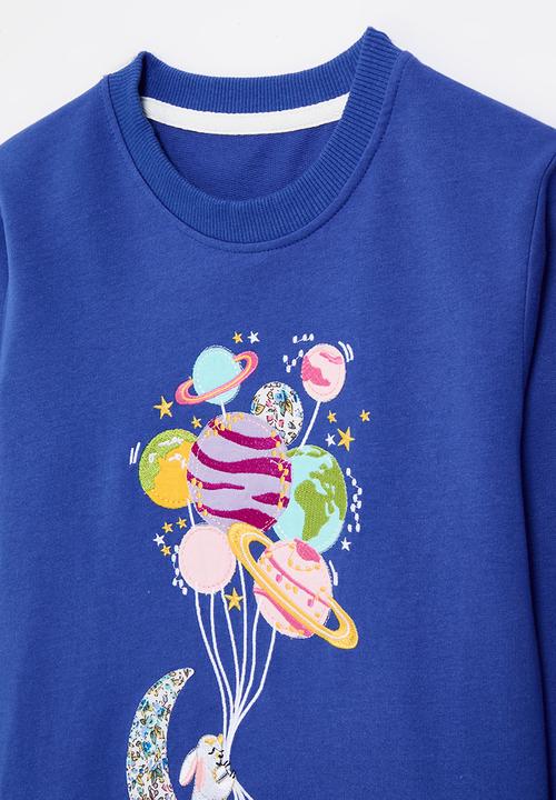 Pop Candy - Patchwork applique sweatshirt - royal blue
