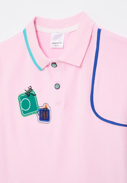 Pop Candy - Golfer shirt with assymetrical features - pink/multi