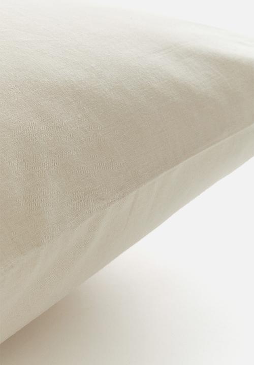 H&M - Cotton pillowcase - light dusty beige 