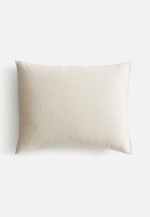 Cotton muslin pillowcase - light beige