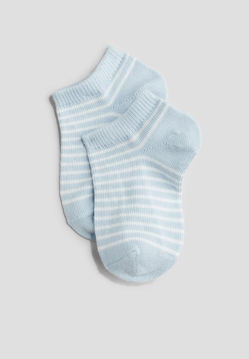 H&M - 4 pack shaftless socks - navy blue teddy bear