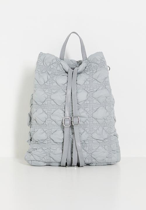 Pop Candy - Textured quilting shopper-style backpack - grey