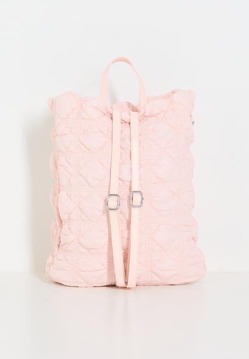 Pop Candy - Textured quilting shopper-style backpack - pink