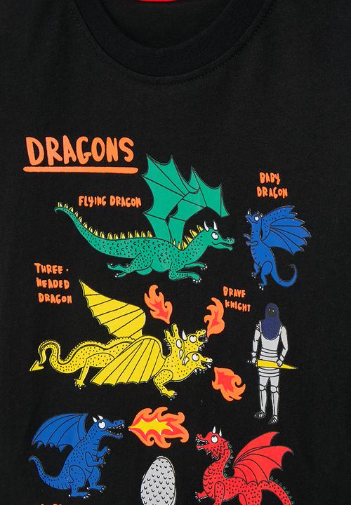 Pop Candy - Dragons graphic print tee - black