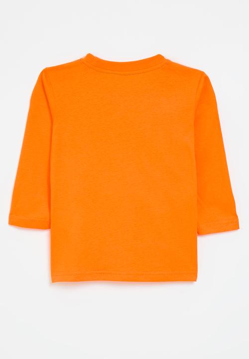 Pop Candy - Crocodile graphic print tee - orange/blue