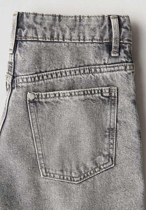 H&M - Loose-fit denim shorts - light denim grey