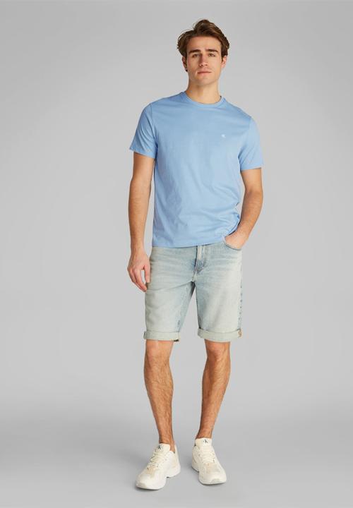 Calvin Klein - Ss Smooth Cttn Solid Crewnk Tee - Well Water
