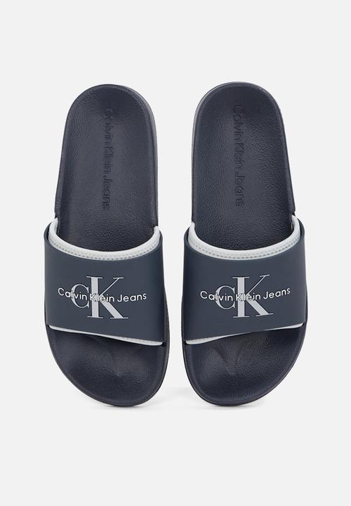 Calvin Klein - SLIDE RUBBER NEOPRENE MONOLOGO - Blue