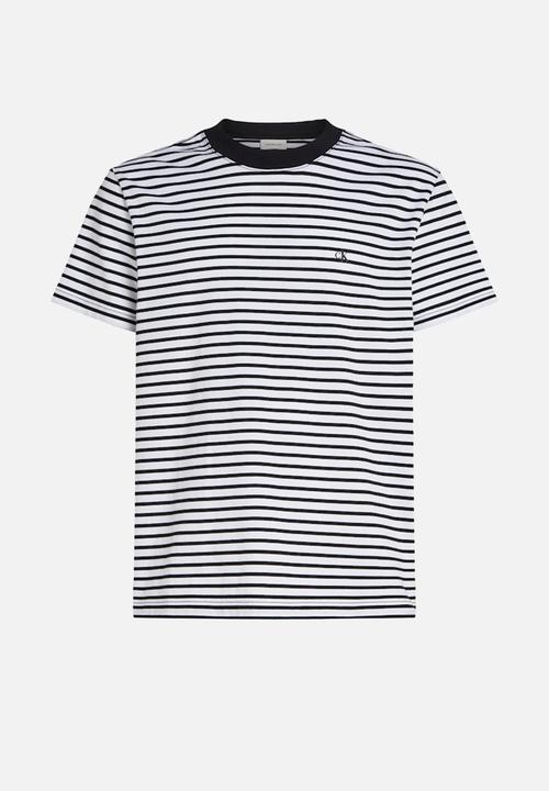 Calvin Klein - Heavy Regular Tee - Ck Black / Bright White Stripe