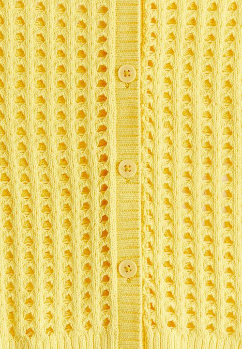 H&M - Hole-knit cardigan - yellow