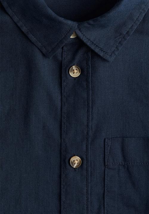 H&M - Linen-blend shirt - navy blue