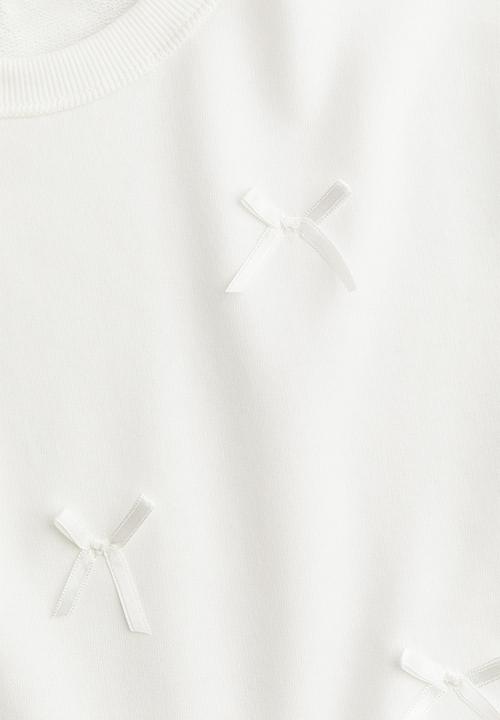 H&M - Print-motif short top - white