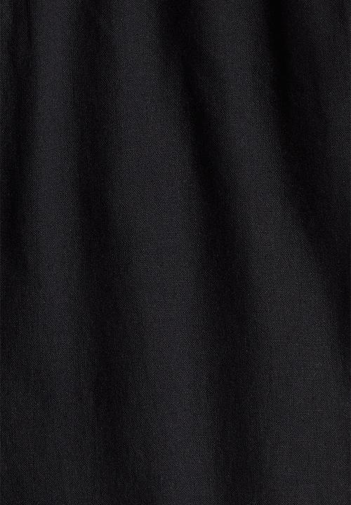 H&M - Regular fit linen-blend trousers - black