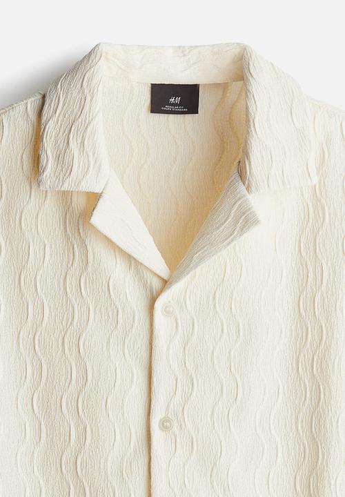 H&M - Regular fit textured resort shirt - cream
