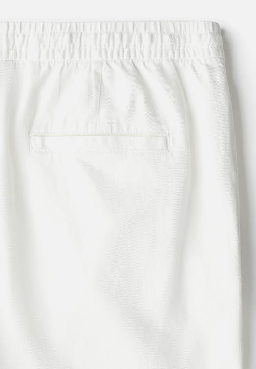 H&M - Relaxed fit linen trousers - cream 