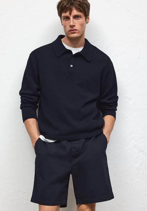 H&M - Regular fit canvas shorts - navy blue 