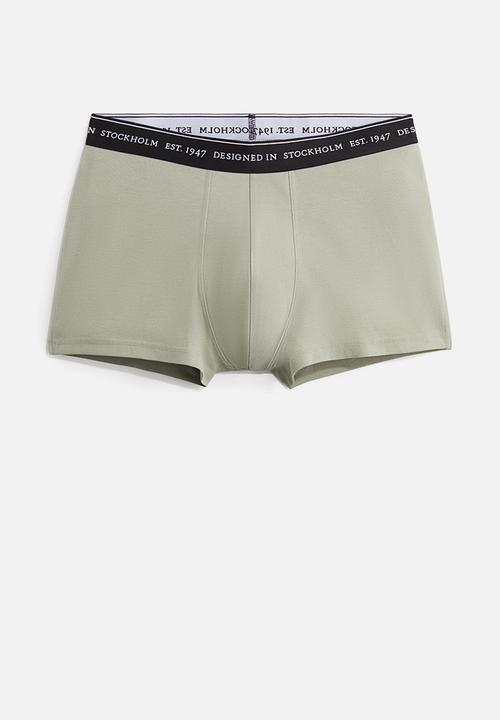 H&M - 3 pack coolmax® short trunks - sage green & khaki green 