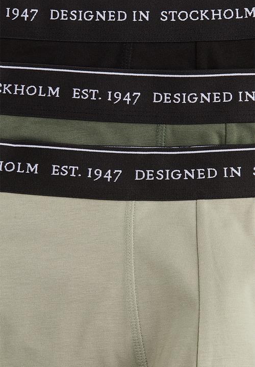 H&M - 3 pack coolmax® short trunks - sage green & khaki green 