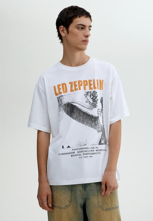 Loose fit printed t-shirt - white/led zeppelin - 1268967004