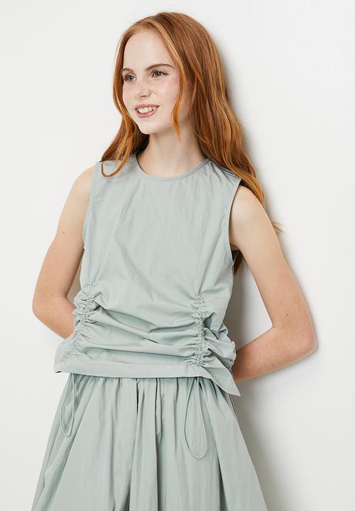 Pop Candy - Draw cord top & bubble skirt - calm green