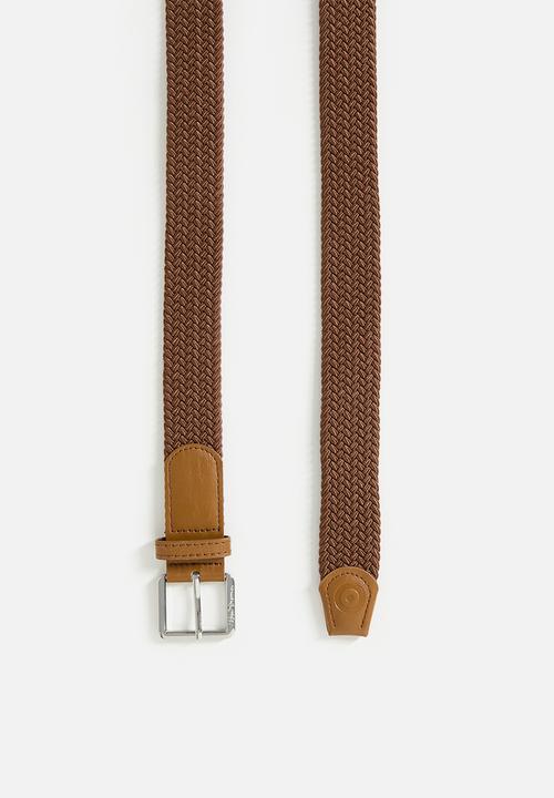 Ben Sherman - Woven Braided Weave Belt - Tan
