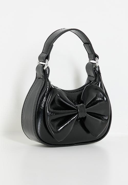 Pop Candy - PU handbag with bow feature - black