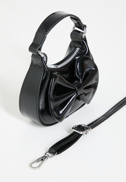Pop Candy - PU handbag with bow feature - black