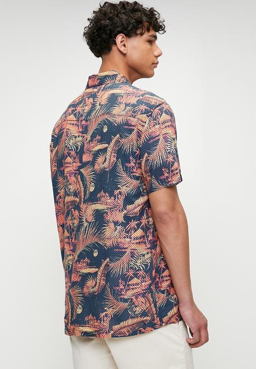 Brave Soul - Paradise Shirt - Navy Multi