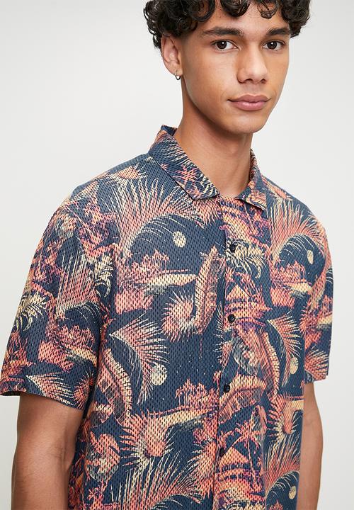 Brave Soul - Paradise Shirt - Navy Multi