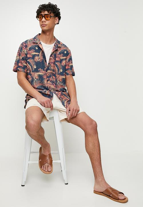Brave Soul - Paradise Shirt - Navy Multi