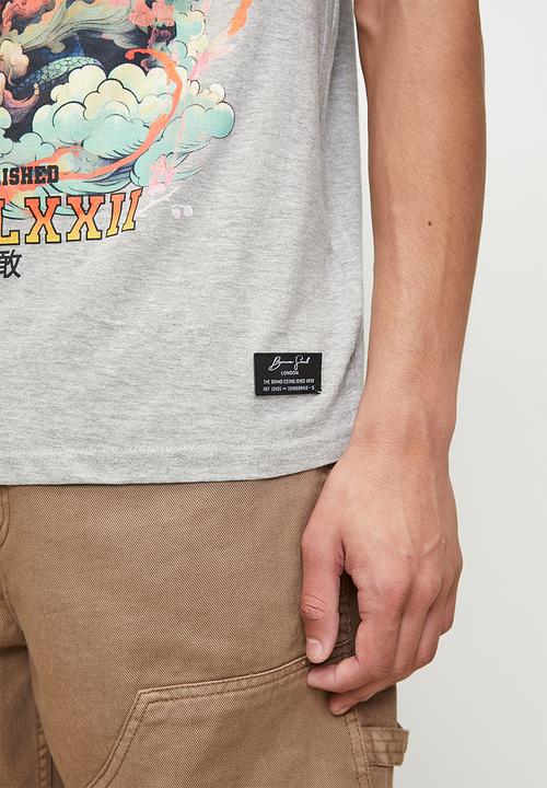 Brave Soul - T-Shirts - Light Grey Marl