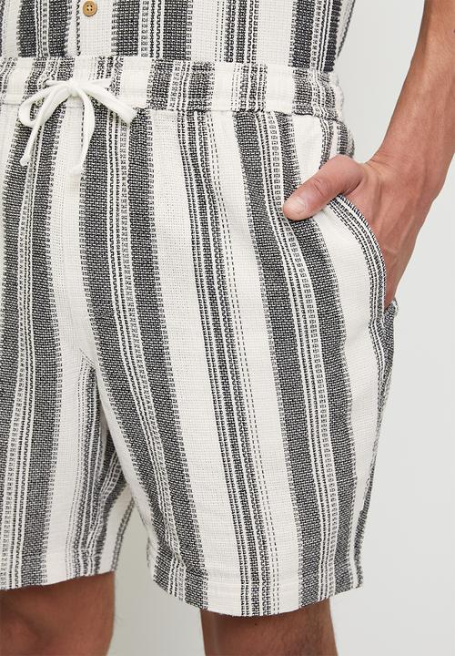Brave Soul - Shorts - Ecru & Black